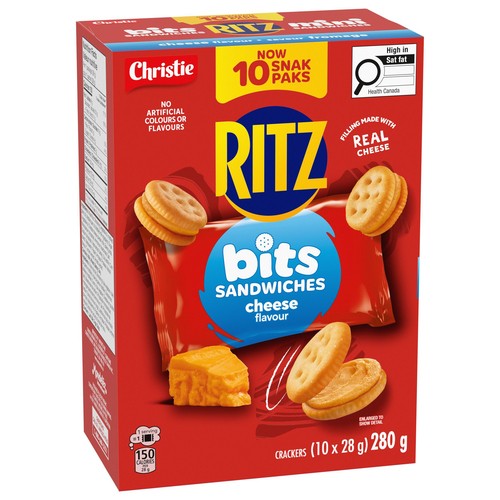 Ritz Crackers Bits Sandwiches Snack Pack Cheese Flavoured 10 x 28 g