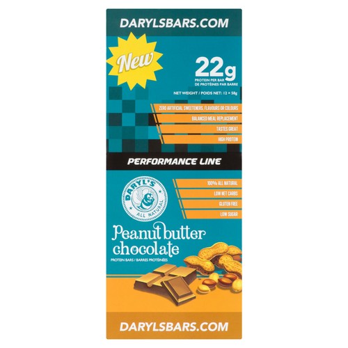 Daryl's Performance Line Protein Bar Chocolate Peanut Butter 12 x 58 g