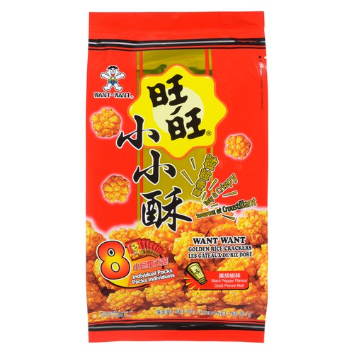 Want Want Rice Crackers Golden Black Pepper 160 g