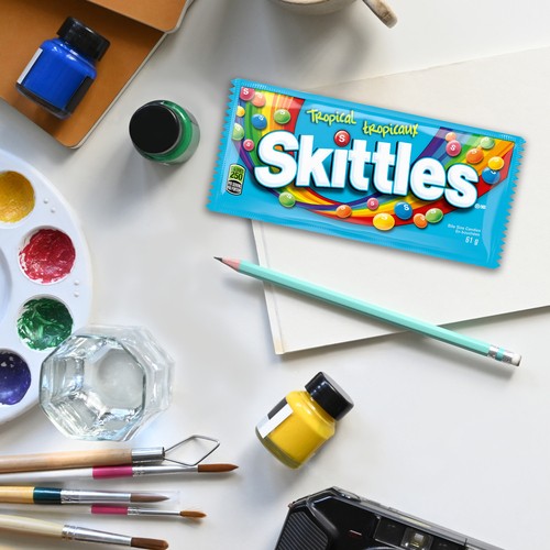 Skittles Chewy Candy Tropical Full Size Bag 61 g