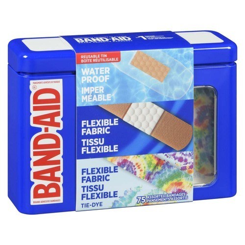 Band-Aid Tin Adhesive Bandages Assorted 75 Count