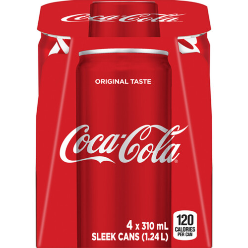 Coca-Cola Soft Drink Classic 4 x 310 ml (cans) - Voilà Online