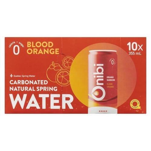 Onibi Carbonated Natural Spring Water Blood Orange 10 x 355 ml (cans)