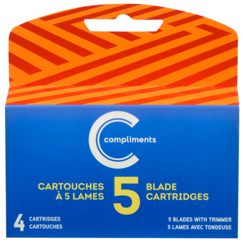 Compliments Men's Cartridges Five Blade 4 Pack