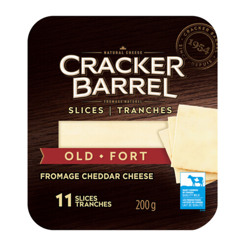 Cracker Barrel Sliced Cheese Cheddar Old White 11 Slices 200 g