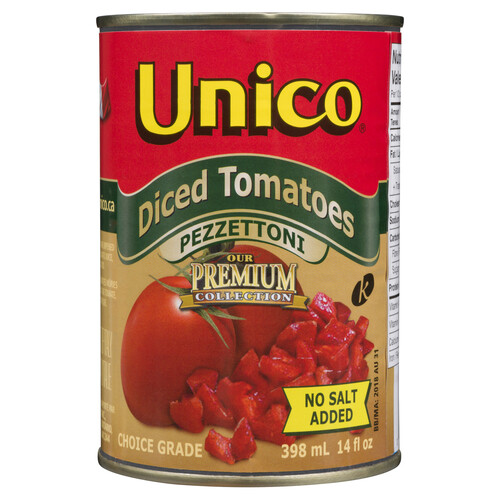 Unico Premium Diced Tomatoes No Salt Added Pezzettoni 398 ml