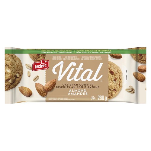 Leclerc Vital Cookies Oat Bran Almond 280 g