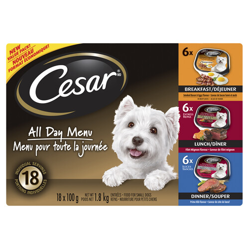 Cesar Wet Dog Food All Day Menu 18 x 100 g