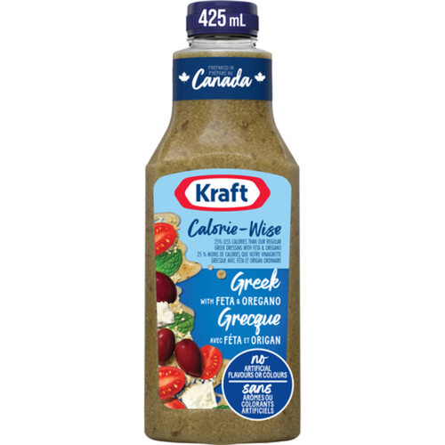 Kraft Calorie-Wise Salad Dressing Greek With Feta Oregano 425 ml