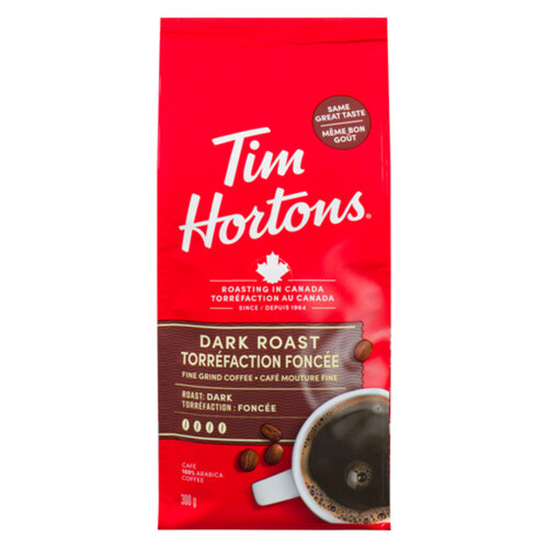 Tim Hortons Ground Coffee Fine Grind Dark Roast 300 g