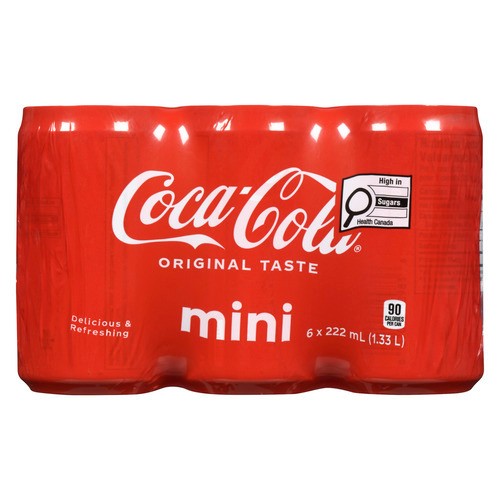 Coca-Cola Soda Mini 6 x 222 ml (cans)