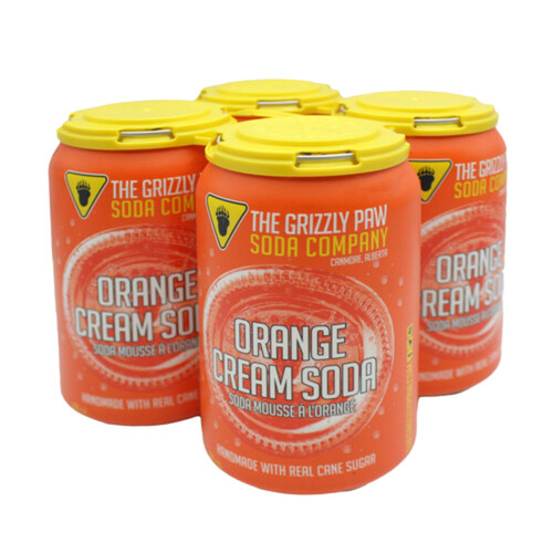 The Grizzly Paw Soft Drink Soda Orange Cream 4 x 341 ml (cans)