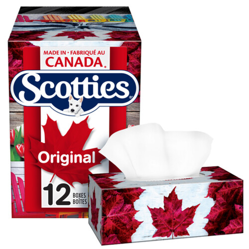 Scotties Original Facial Tissues 2-Ply 12 Boxes x 100 Sheets 