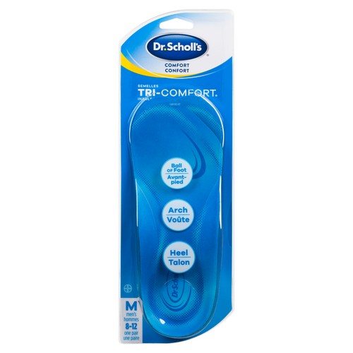 Dr. Scholl's Tri-Comfort Orthotics Men Cushions Size 8-12