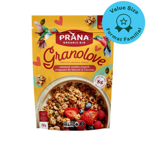 Prana Organic Granola Cereal Oatmeal Cookie Crunch Value Size 750 g