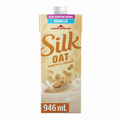 Silk Dairy-Free Oat Beverage Vanilla Unsweetened Shelf Stable 946 ml