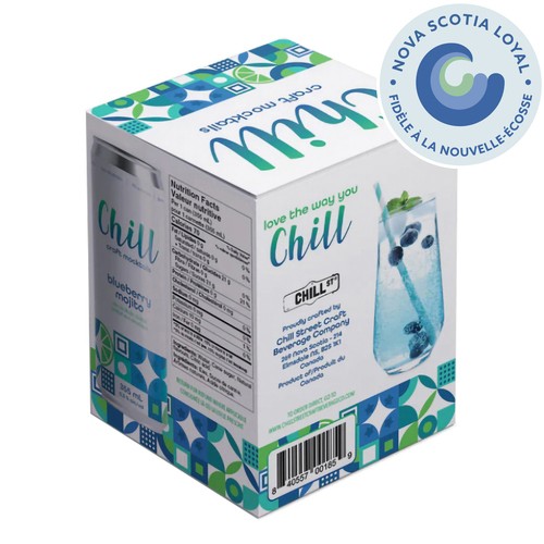 Chill Mocktail Drink Blueberry Mojito 4 X 355 ml (cans)