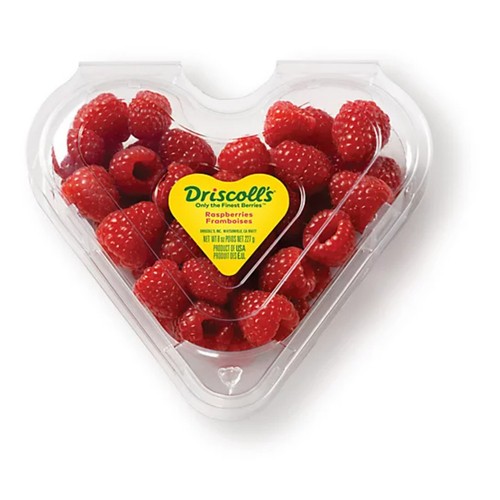 Raspberries Heart Shaped Clamshell 227 g