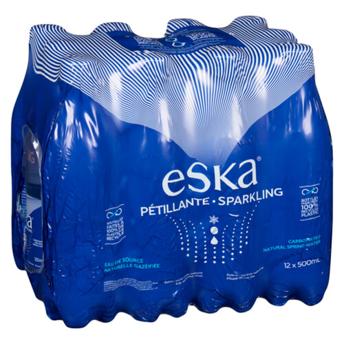 Eska Sparkling Carbonated Natural Spring Water 12 x 500 ml (bottles)