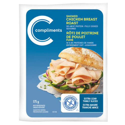 Compliments Extra Lean Thinly Sliced Smoked Chicken Breast 175 g