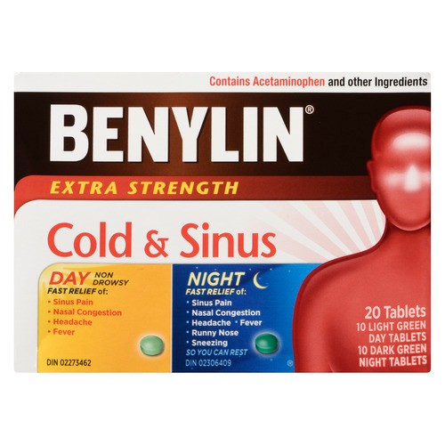 Benylin 24 Hour Day + Night Cold & Sinus 20 Tablets 
