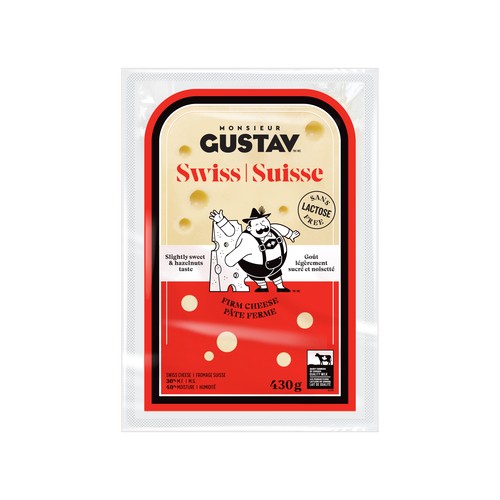 Monsieur Gustav Lactose-Free Cheese Swiss 430 g