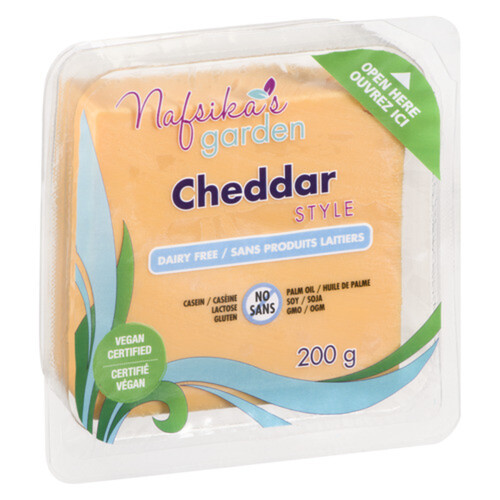 Nafsika's Garden Vegan Block Cheese Cheddar Style 200 g