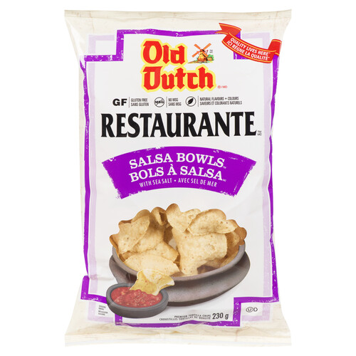 Old Dutch Restaurante Gluten-Free Tortilla Chips Salsa Bowls 230 g