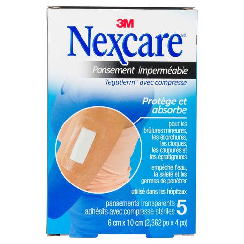 3M Nexcare Protects & Absorbs Adhesive Pads 6 cm x 10 cm 5 EA
