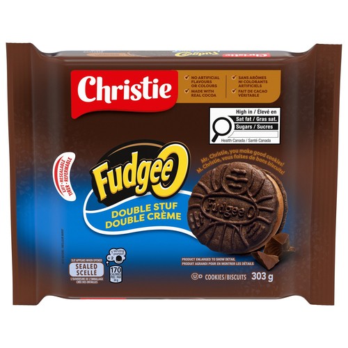 Fudgee-O Sandwich Cookies Double Stuf Creme Filled 303 g