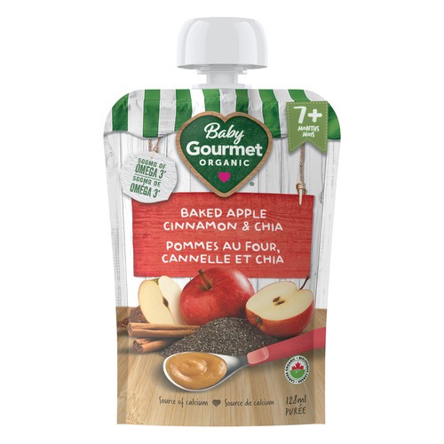 Baby Gourmet Organic Puree Baked Apple Cinnamon & Chia 128 ml