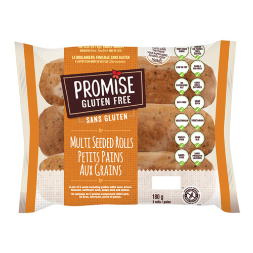 Promise Gluten-Free Seeded Bread Rolls 180 g (frozen)