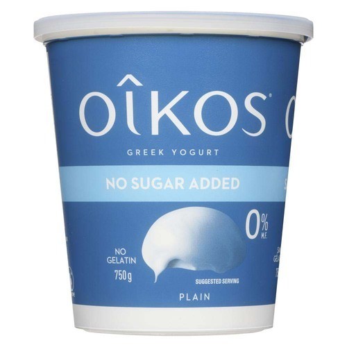 Oikos Fat-Free 0% Greek Yogurt Plain 750 g