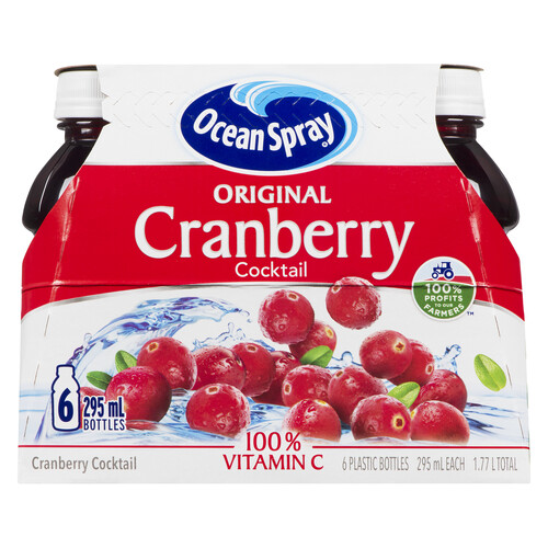 Ocean Spray Juice Cocktail Original Cranberry 6 x 295 ml (bottles)