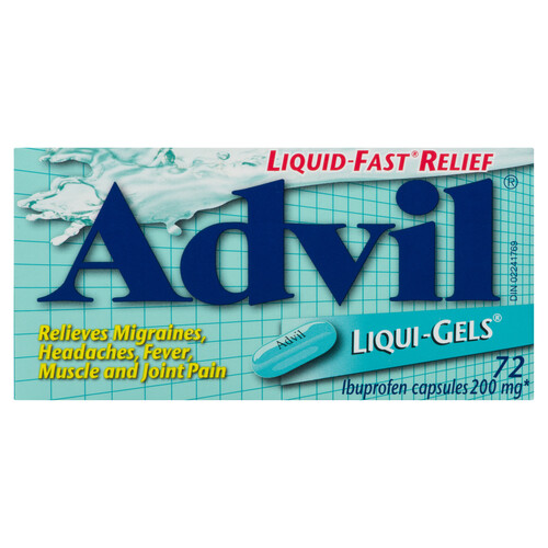 Advil Liqui-Gels 200 mg Ibuprofen Capsules 72 Count