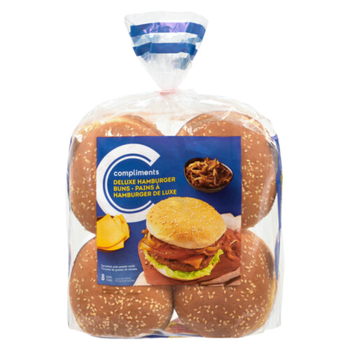 Compliments Deluxe Sesame Seed Hamburger Bun 616 g