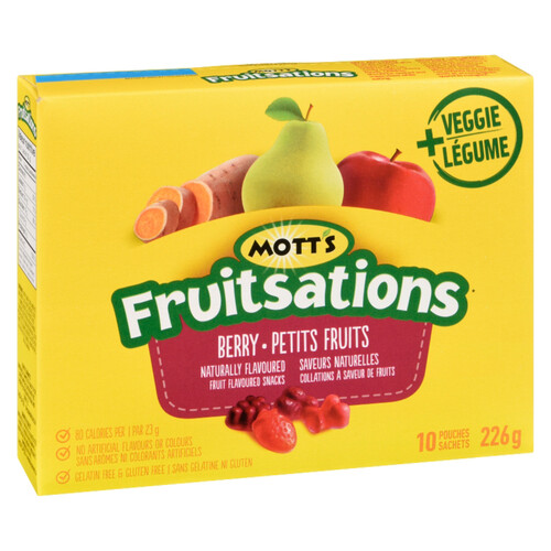 Mott's Fruitsations Gluten-Free Snacks Berry Fruit & Veggie 226 g