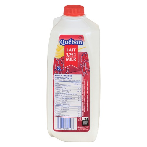 Québon 3.25% Milk Homogenized 2 L