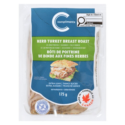 Compliments Deli Sliced Meat Herb Turkey Breast 175 g