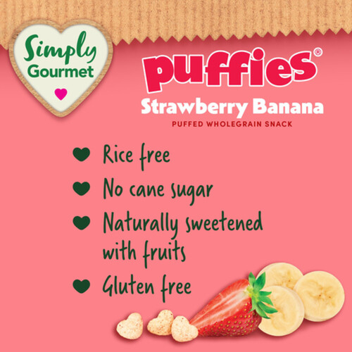 Simply Gourmet Puffies Baby Snack Strawberry Banana 32 g