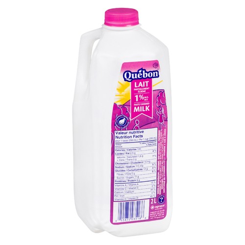 Québon 1% Milk Partly Skimmed  2 L