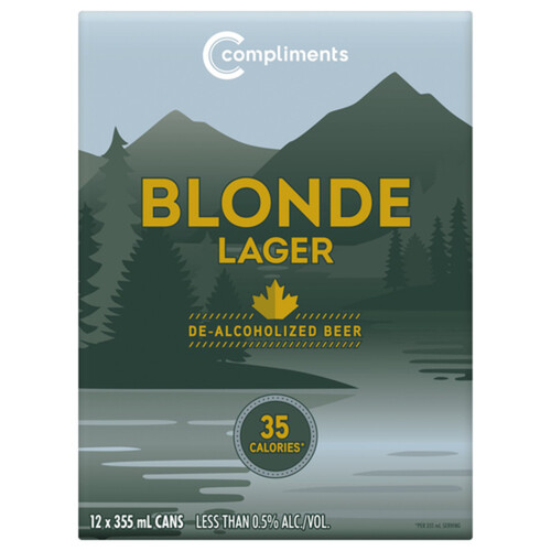 Compliments Blonde Lager De-Alcoholized Beer 12 x 355 ml (cans)