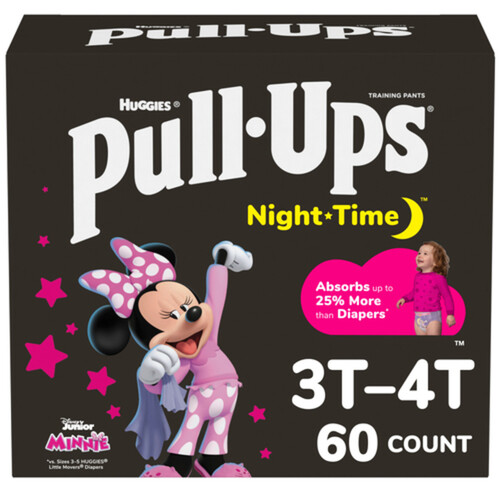 Pull-Ups Girls' Night-Time Potty Training Pants 3T-4T 60 Count