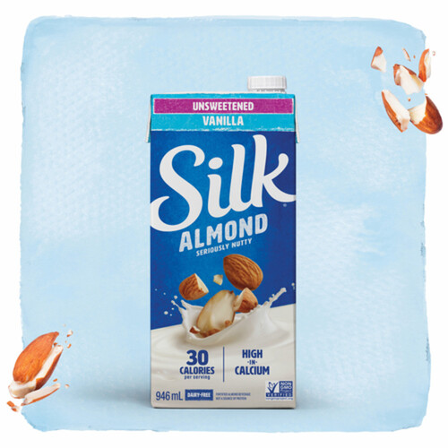 Silk Dairy-Free Almond Beverage Unsweetened Vanilla Flavour Shelf Stable 946 ml