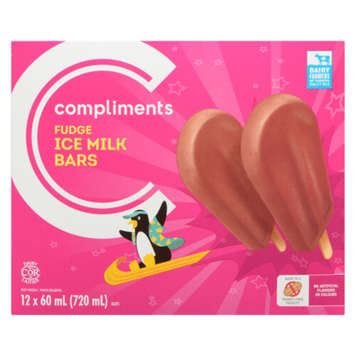 Compliments Ice Milk Bars Fudge 12 x 60 ml