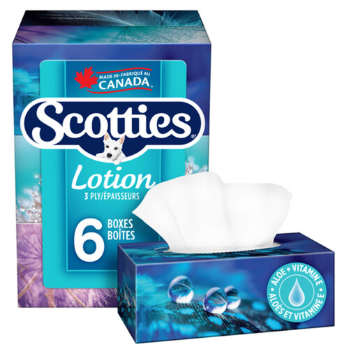 Scotties Lotion Facial Tissue 6 Boxes 70 Tissues Per Box