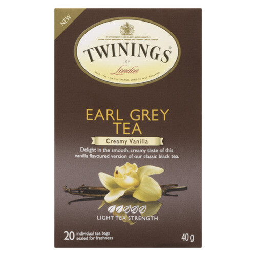 Twinings Earl Grey Tea Creamy Vanilla 20 Tea Bags