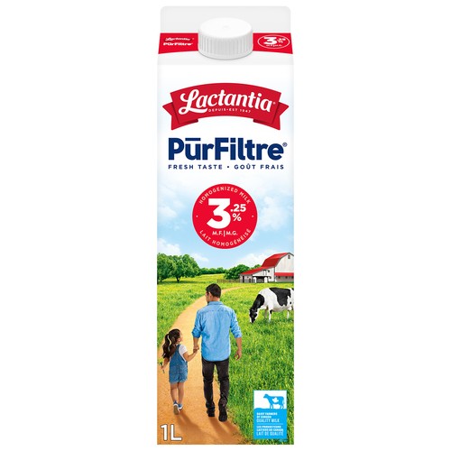 Lactantia PurFiltre 3.25% Milk Homogenized 1 L