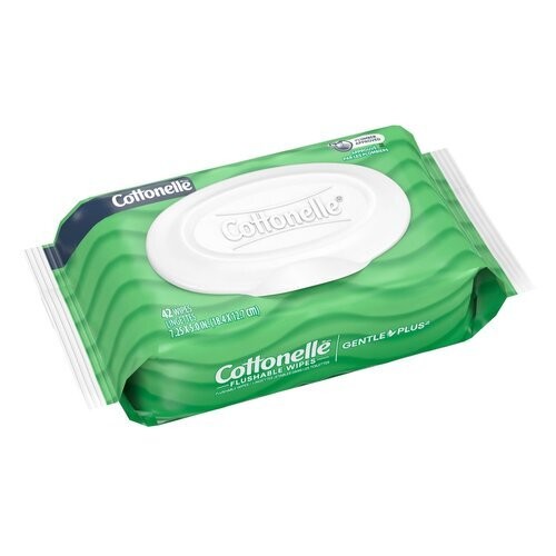 Cottonelle Gentle Plus Flushable Wet Wipes Aloe & Vitamin E 2 Packs x 42 Wipes