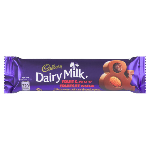 Cadbury Dairy Milk Chocolate Bar Fruit & Nut 42 g